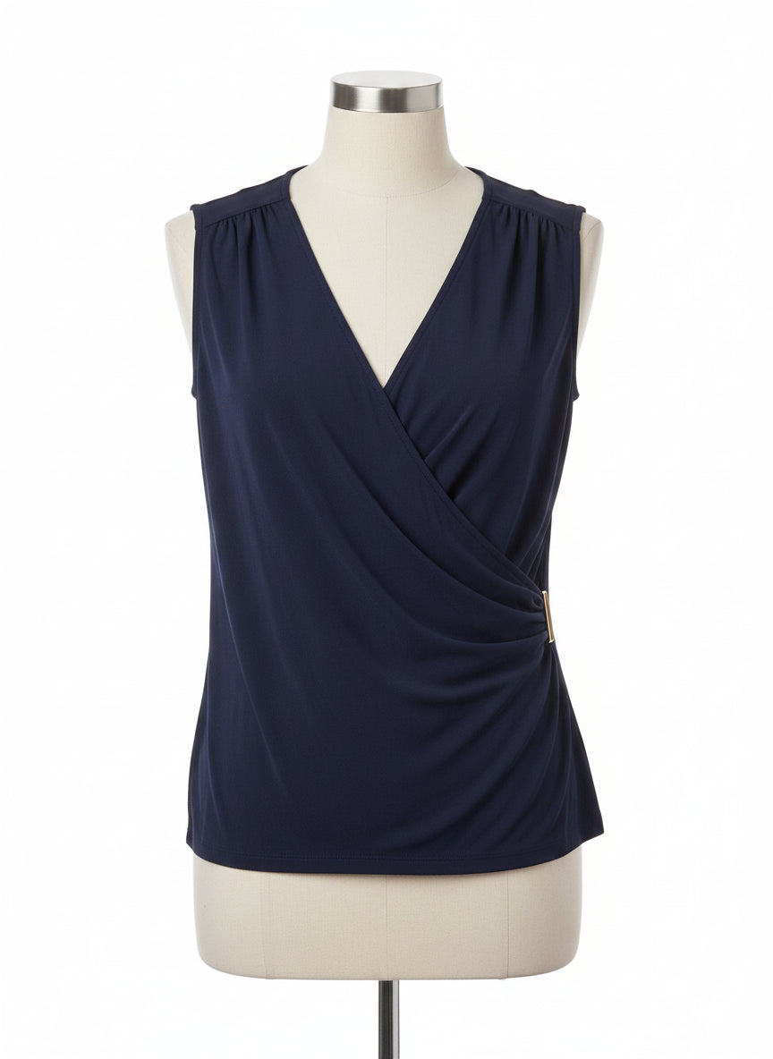 Charter Club · Charter Club · Wrap Top · 1X · Navy · 1X · Navy