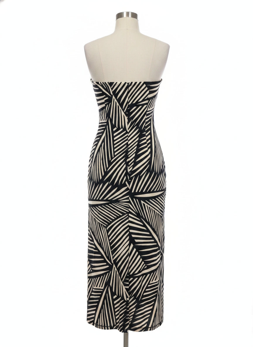 Nordstrom · Strapless Dress · XXS · Beige/Black
