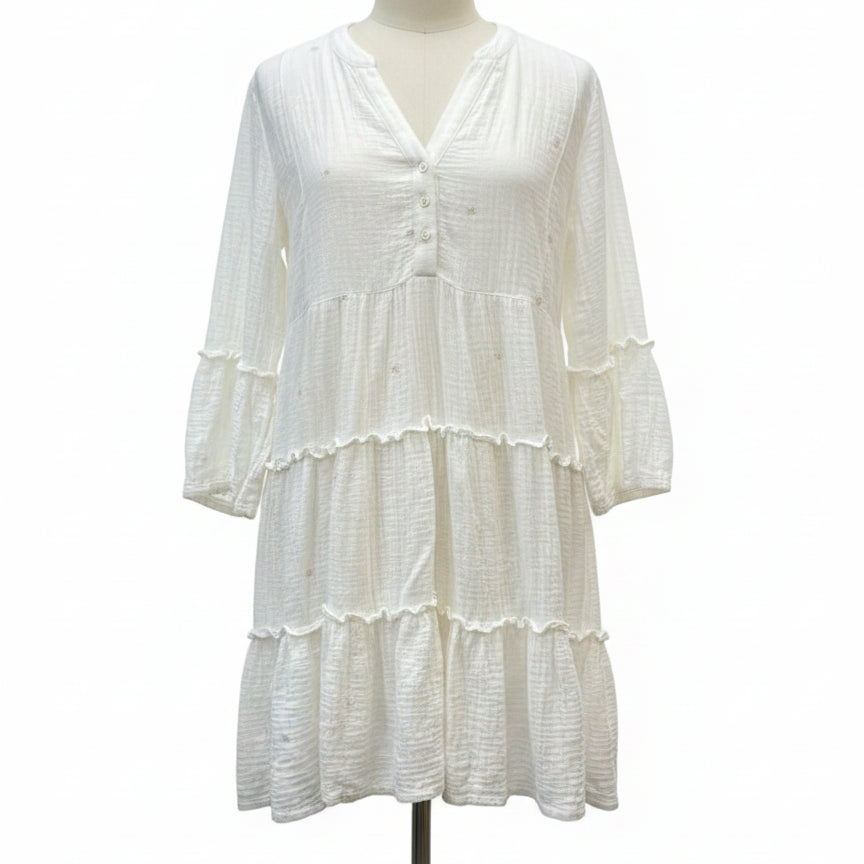Lands' End · Boho Chic Dress · 18 · Cream