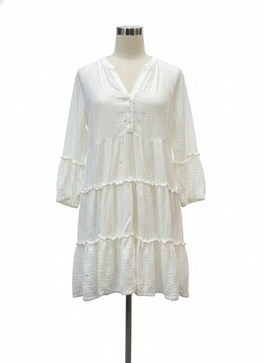 Lands' End · Boho Chic Dress · 18 · Cream
