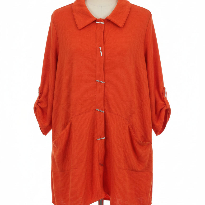 Paula Deen · Shacket · 1X · Poppy Orange