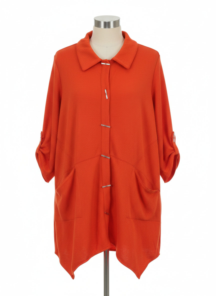 Paula Deen · Shacket · 1X · Poppy Orange