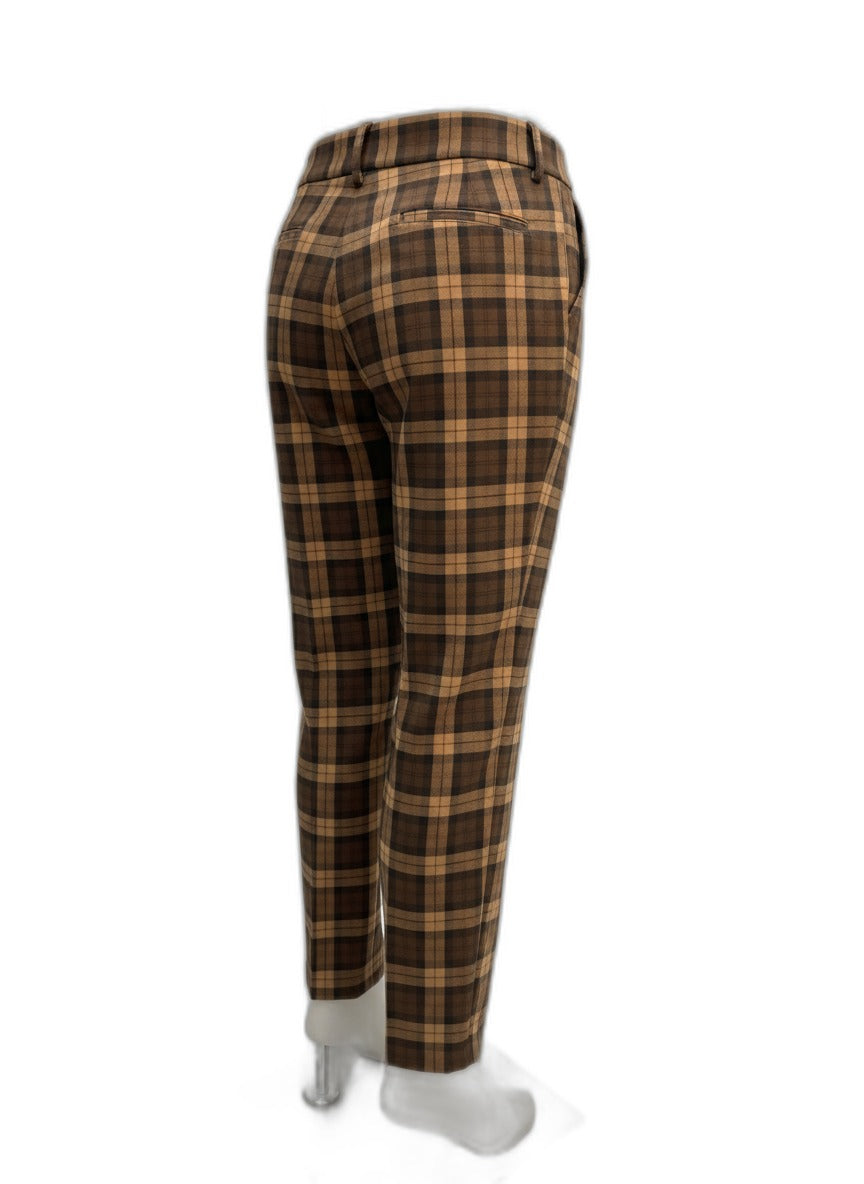 Charter Club · Ponte Pants · 12 · Tan/Brown Plaid