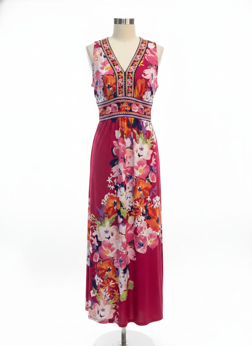 London Times · Maxi Dress · Medium · PinkFloral