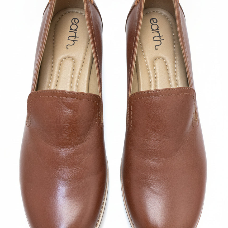 Earth · Edna Loafers · 9.5 · Cognac Leather