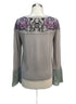 Sundance · Henley Top · Small · GrayFloral