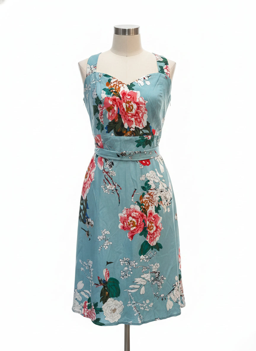 Dress · 3X · Aqua Floral