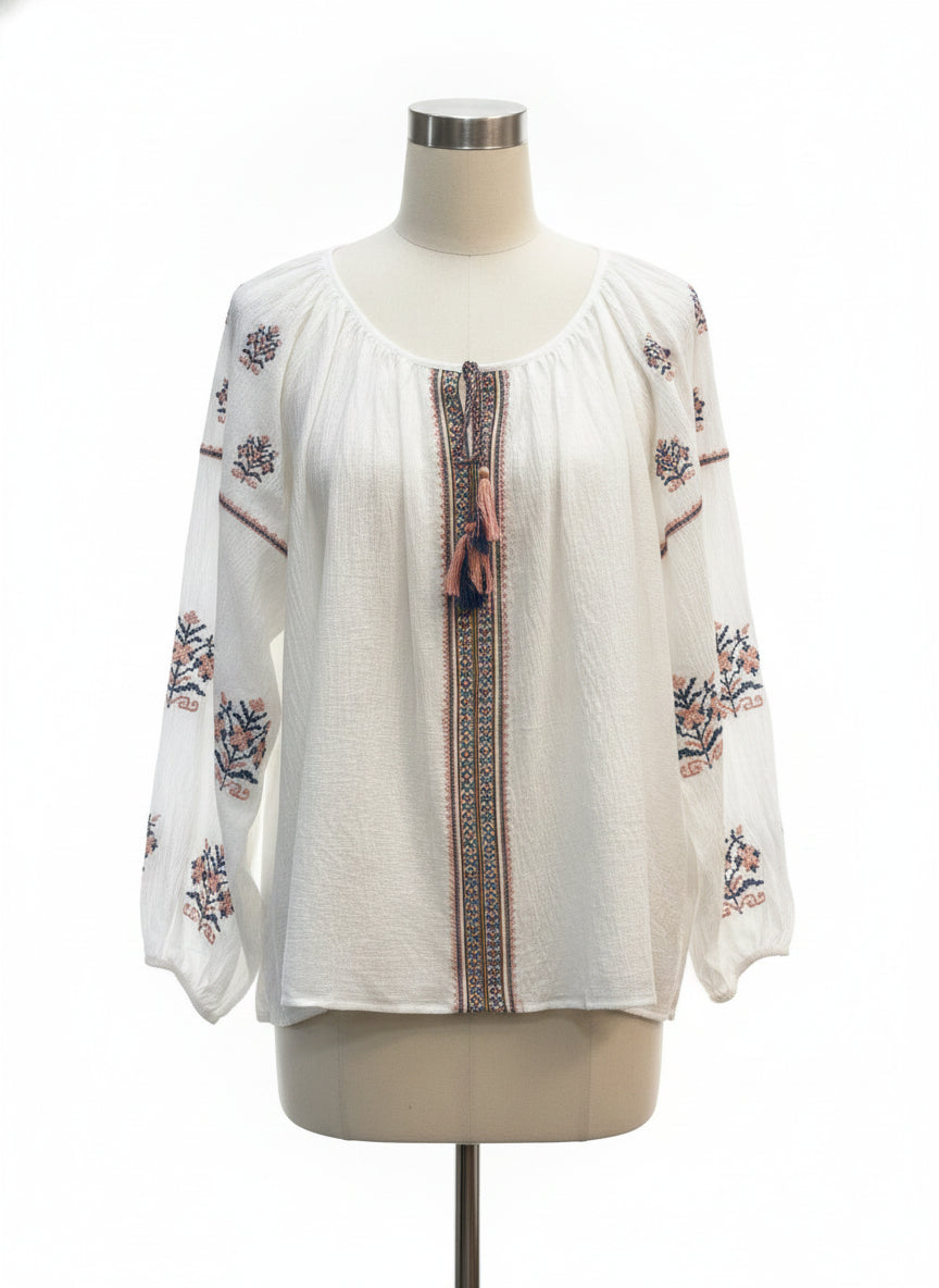 Anthropologie · Blue Tassel · Large · WhitePinkBlue