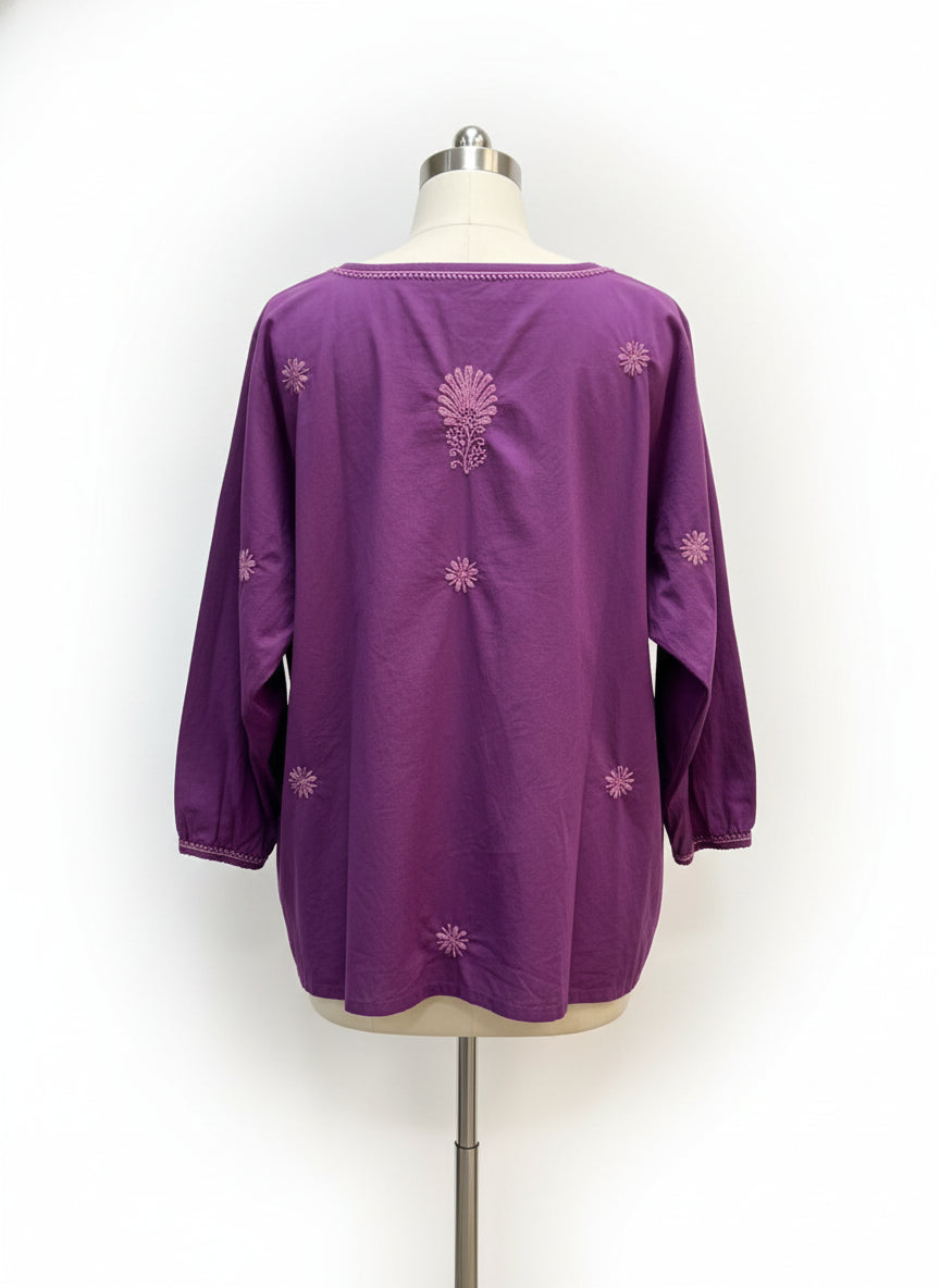 Ayurvastram · Boho Top · 2X · Purple