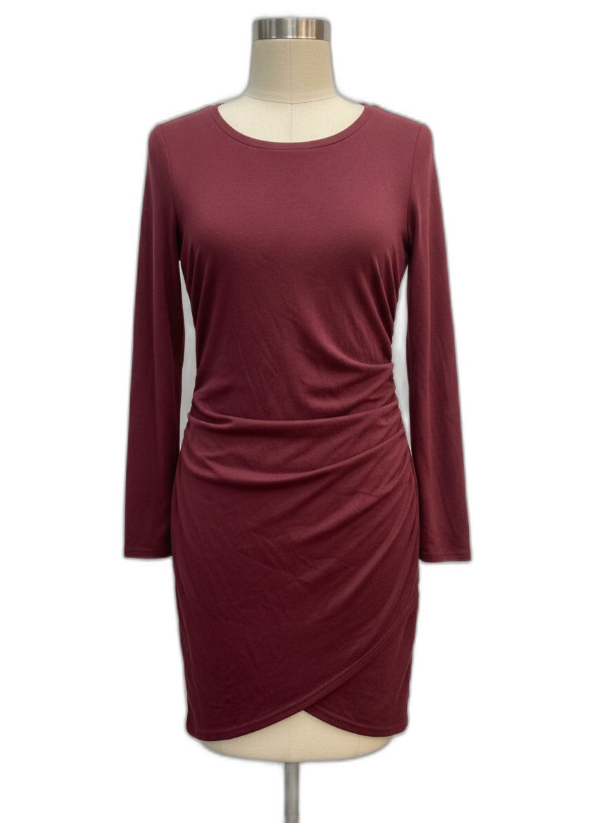 Leith · Lonsleeve Dress · Medium · Merlot