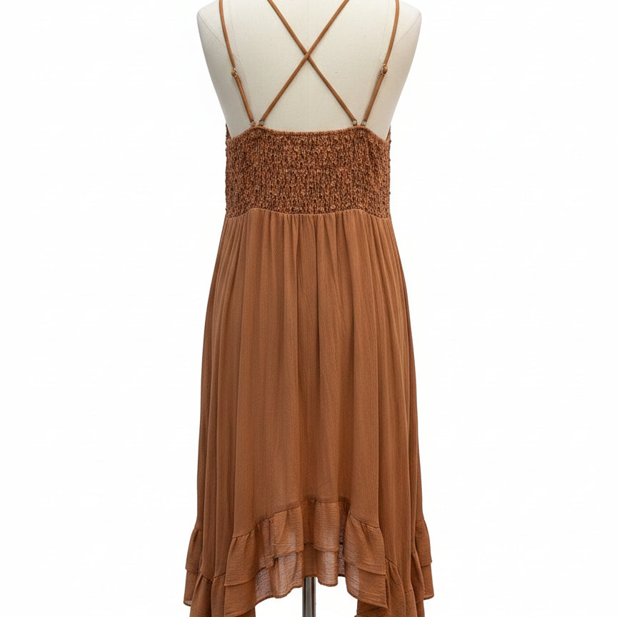 Justify · Strappy Criss Cross Dress · XLarge · Tawny