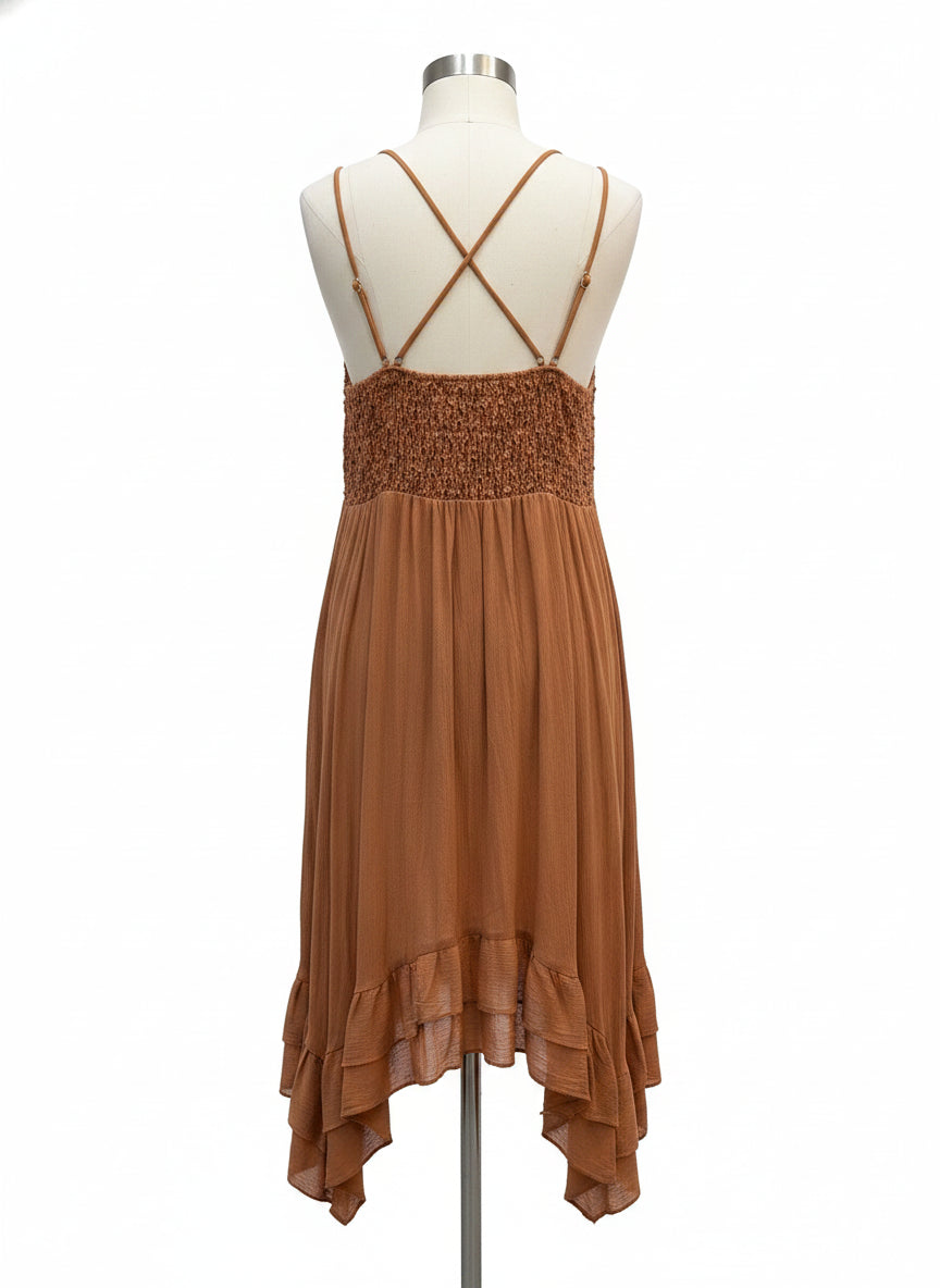 Justify · Strappy Criss Cross Dress · XLarge · Tawny