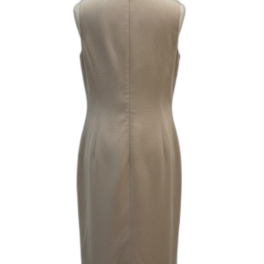 Banana Republic · Sleeveless Dress Button Detail · 10 · Wheat