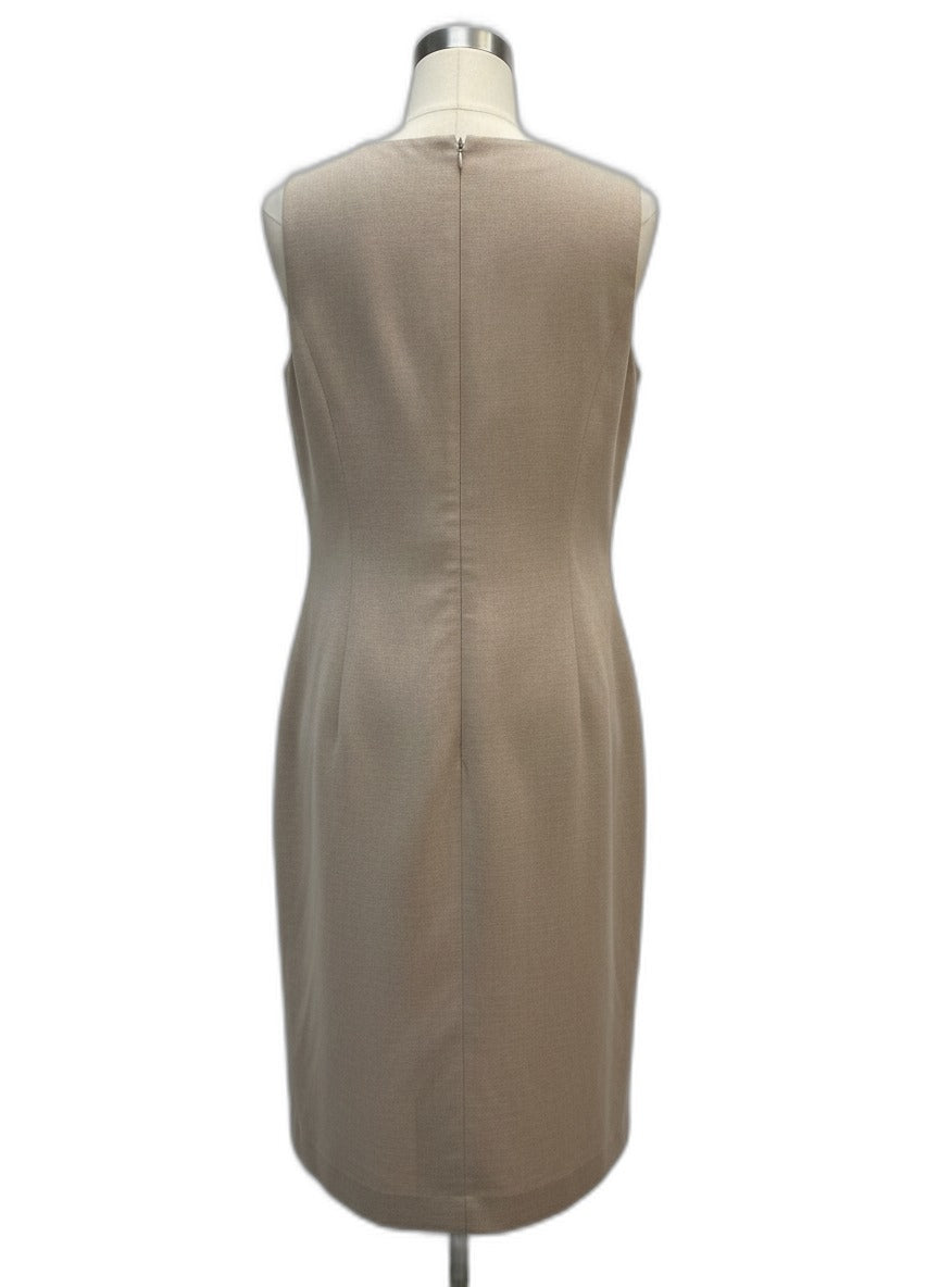 Banana Republic · Sleeveless Dress Button Detail · 10 · Wheat