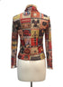 Aventures des Toiles · RedMulti Mesh Turtleneck Top · S/M · Red Multi