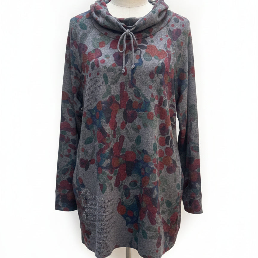 Inoah · Artistic Expression Abstract Leaf Pattern · XLarge · GrayMulti