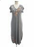 Caite · Embroidered maxi dress · Small · GrayMulti