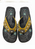 P & G Collection · Embellished Flip Flops · 10 · Yellow/Black