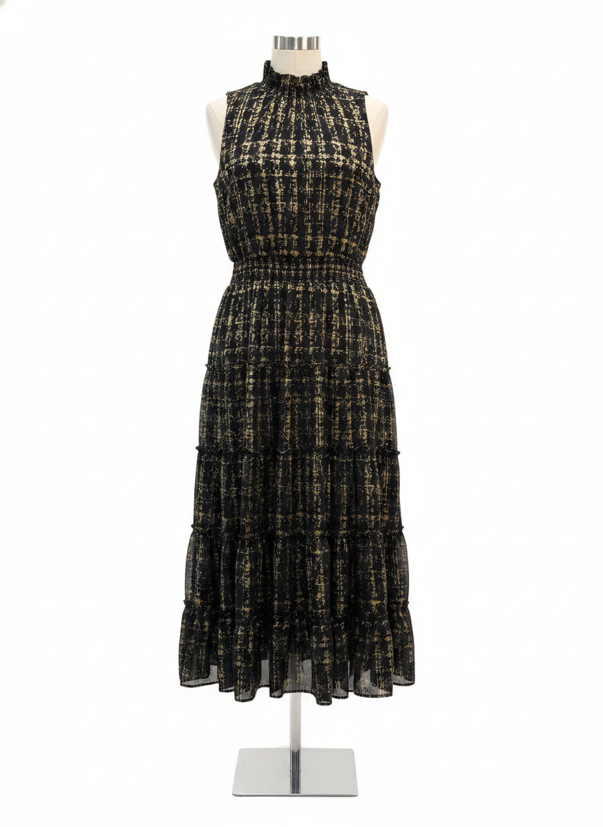 MSK · Sleeveless with Smocked Detail · Medium · BlackGold