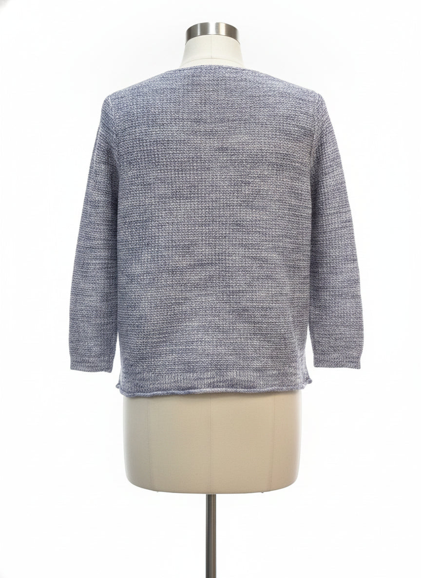 Pure Jill · 3/4 Sleeve Sweater · XLarge · Blue/White