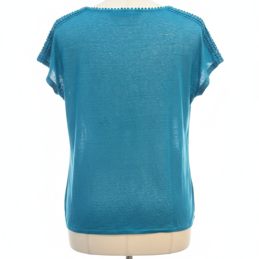 Boden · Sleeve Lace Detail · M · Turquoise