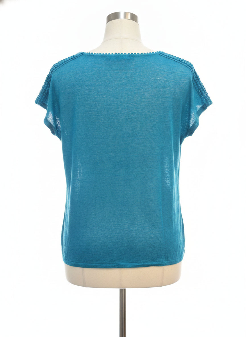 Boden · Sleeve Lace Detail · M · Turquoise