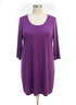 Susan Graver · 3/4 Sleeve Dress · 2X · Purple