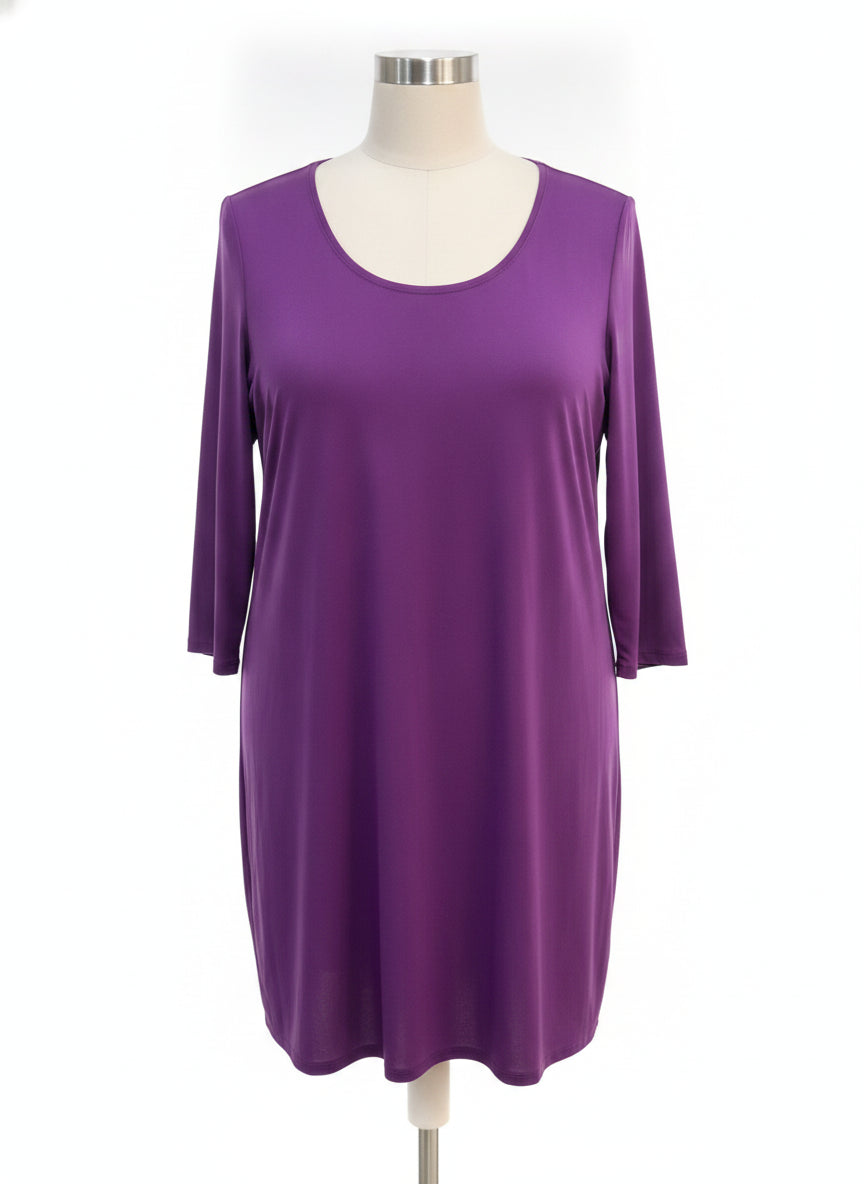 Susan Graver · 3/4 Sleeve Dress · 2X · Purple