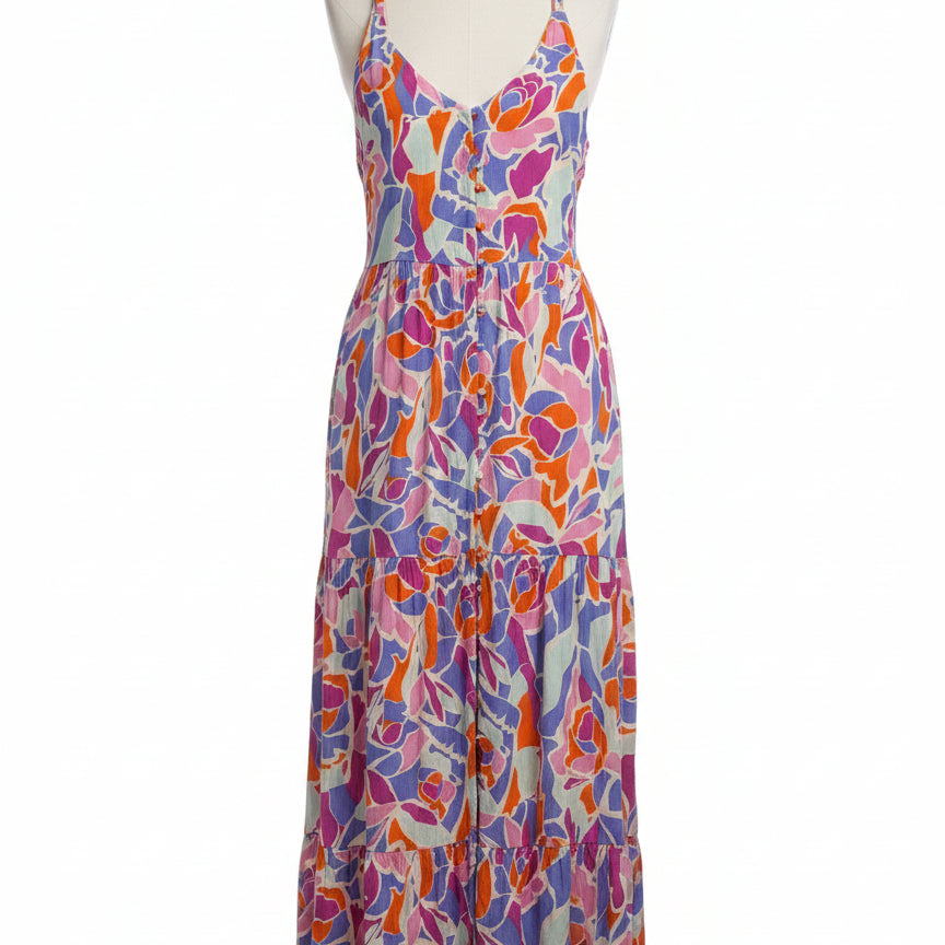 FrNch · Sleeveless Dress, Convertible straps · Small · PurpAqua