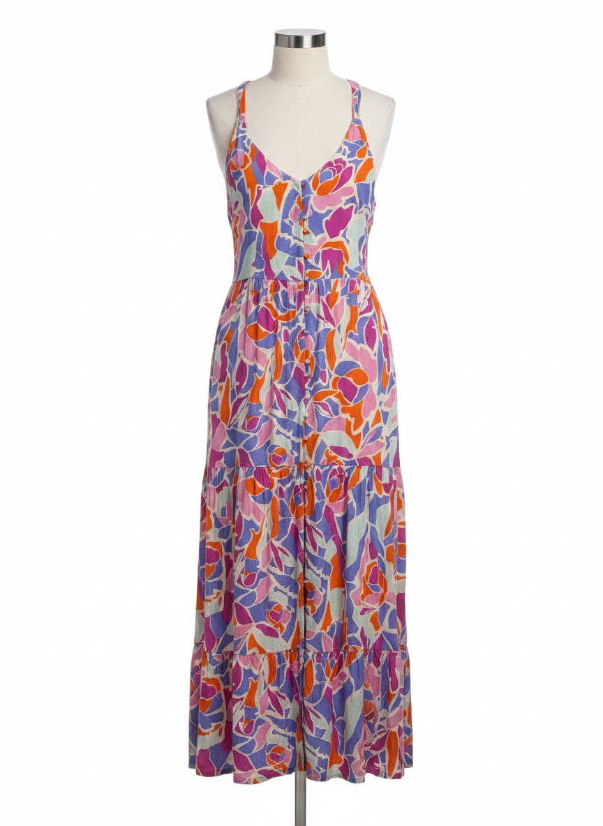 FrNch · Sleeveless Dress, Convertible straps · Small · PurpAqua