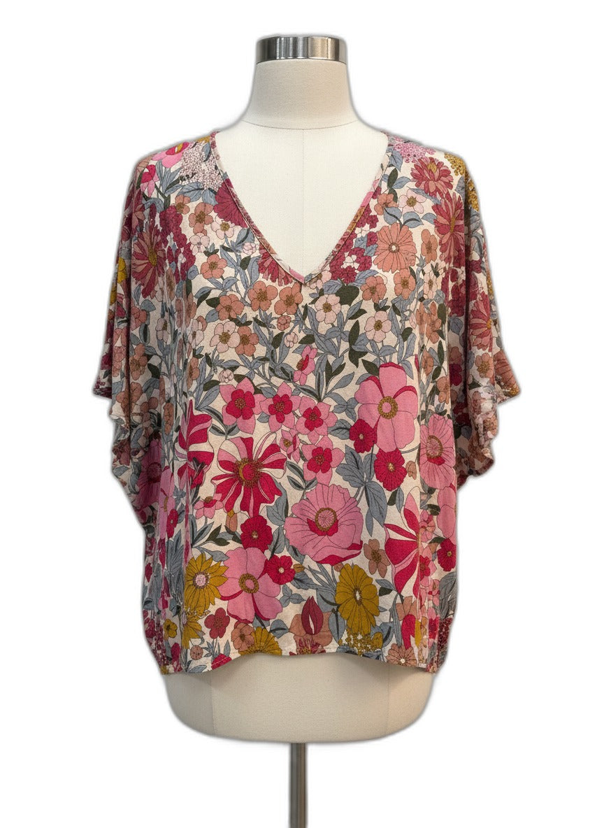 Natural Life · V-Neck Top · XLarge · PinkFloral