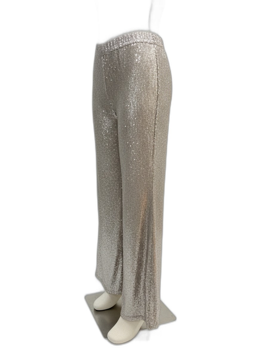 FreePeople · Bell Bottom Sequin Pants · Medium · Champagne