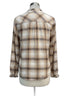 Talbots · Blouse · Large · Beige Brown Plaid
