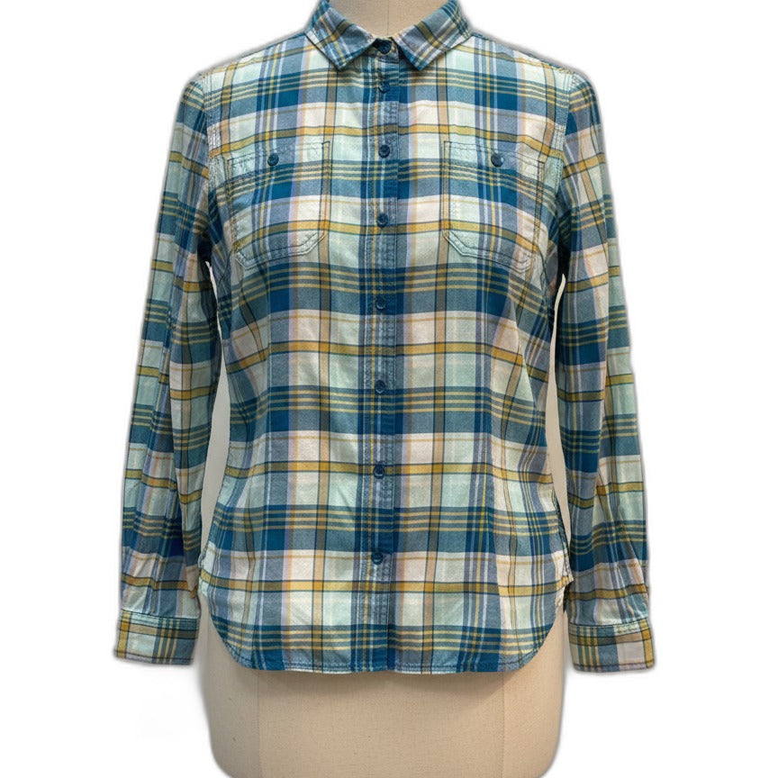 Duluth · Roll Tab Shirt · Medium · TealMint Plaid