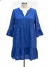 J. Jill · Bell Sleeve Dress Sapphire Eyelet · 2X · Sapphire