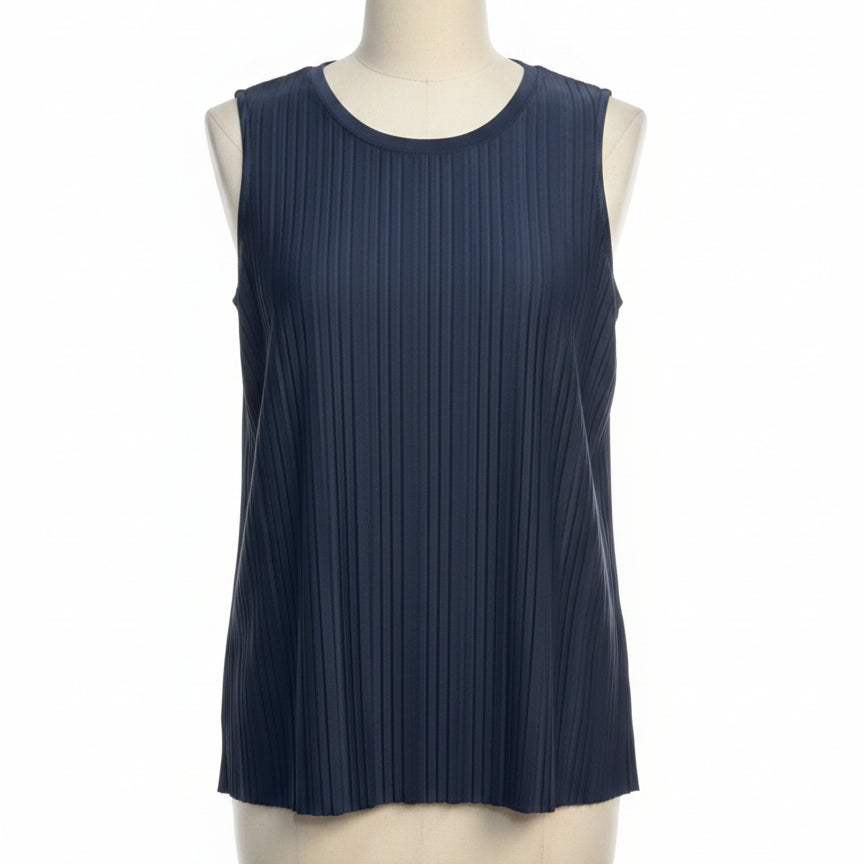 Alfani · Textured Sleeveless Top · Small · Navy
