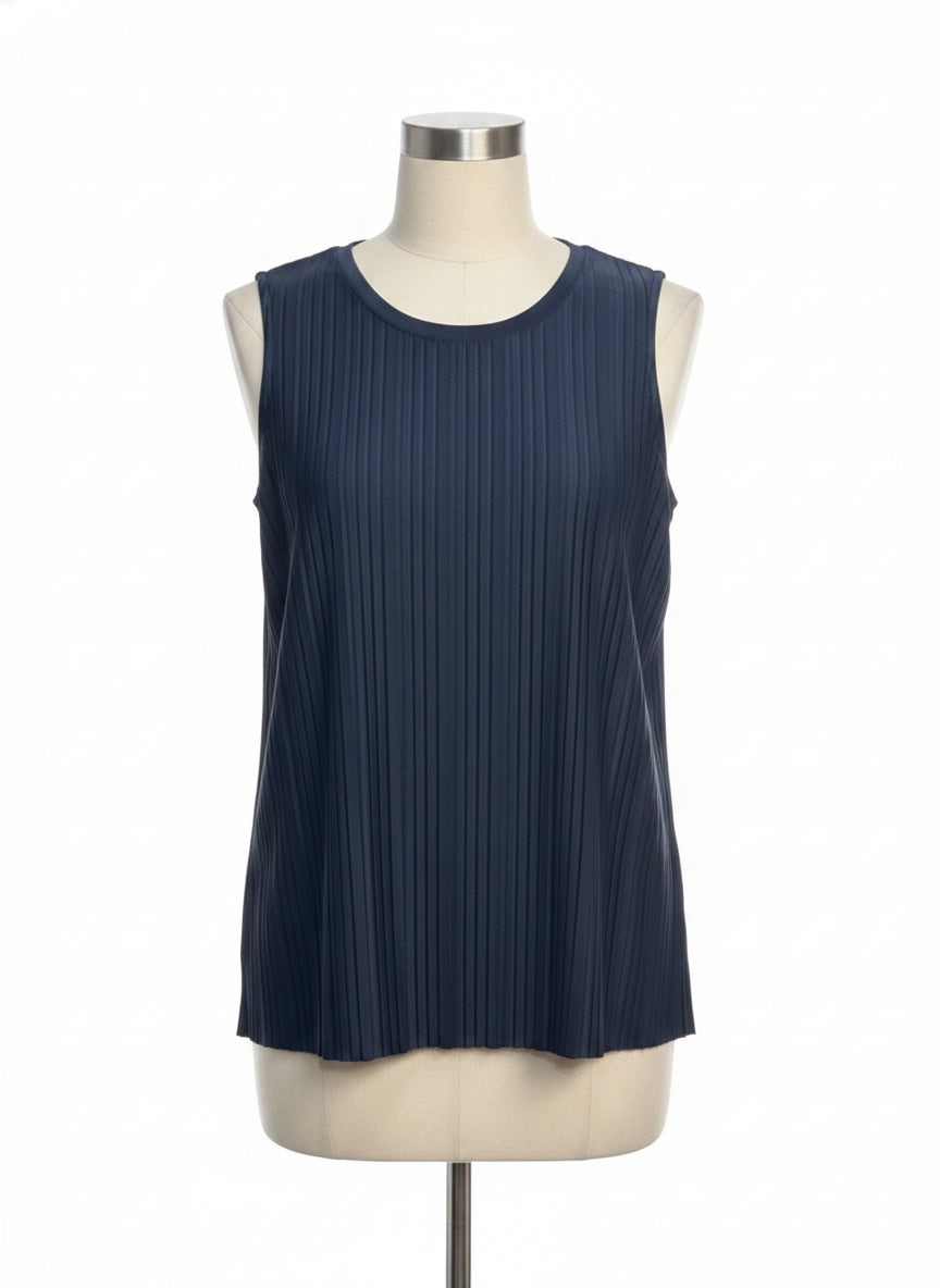 Alfani · Textured Sleeveless Top · Small · Navy
