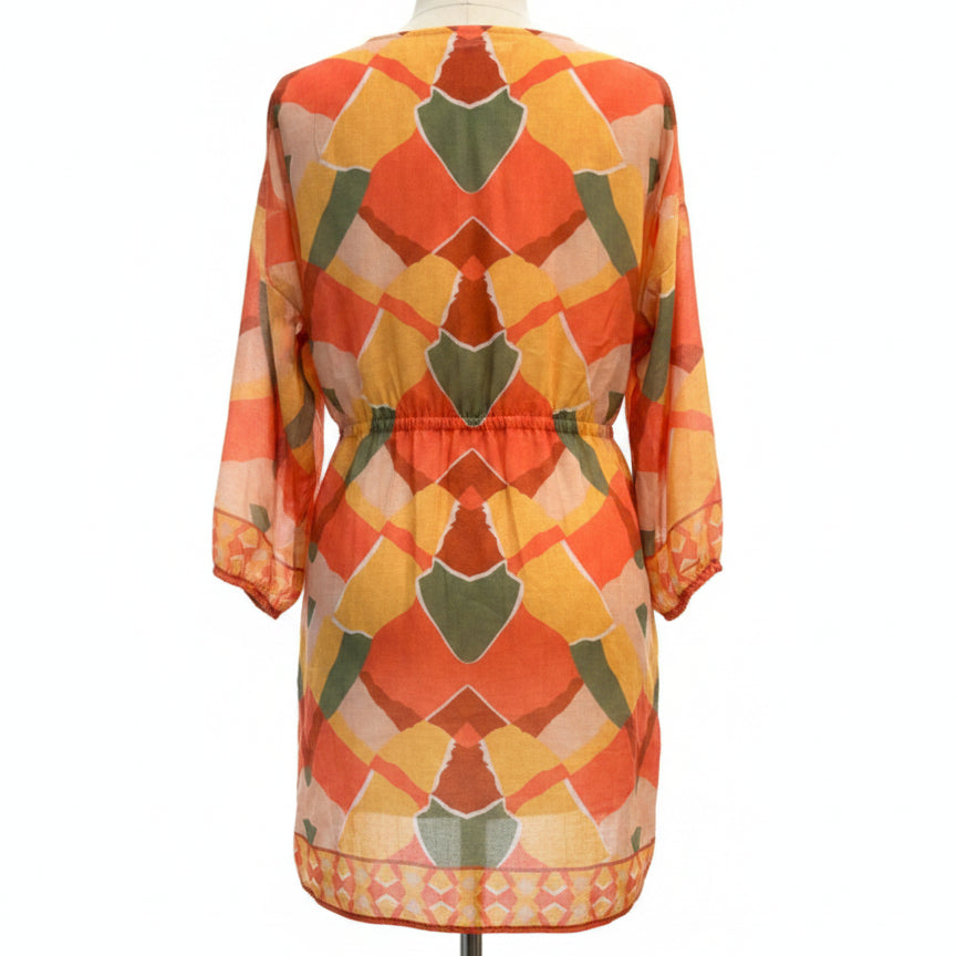 Do Everything in Love · 3/4 Sleeve Dress · L/XL · OrangeMulti