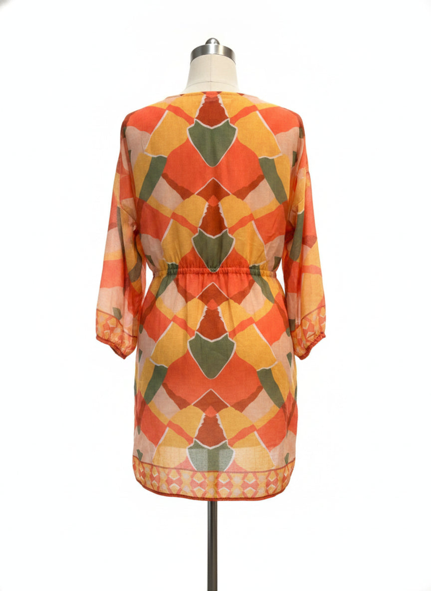Do Everything in Love · 3/4 Sleeve Dress · L/XL · OrangeMulti
