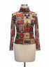 Aventures des Toiles · RedMulti Mesh Turtleneck Top · S/M · Red Multi