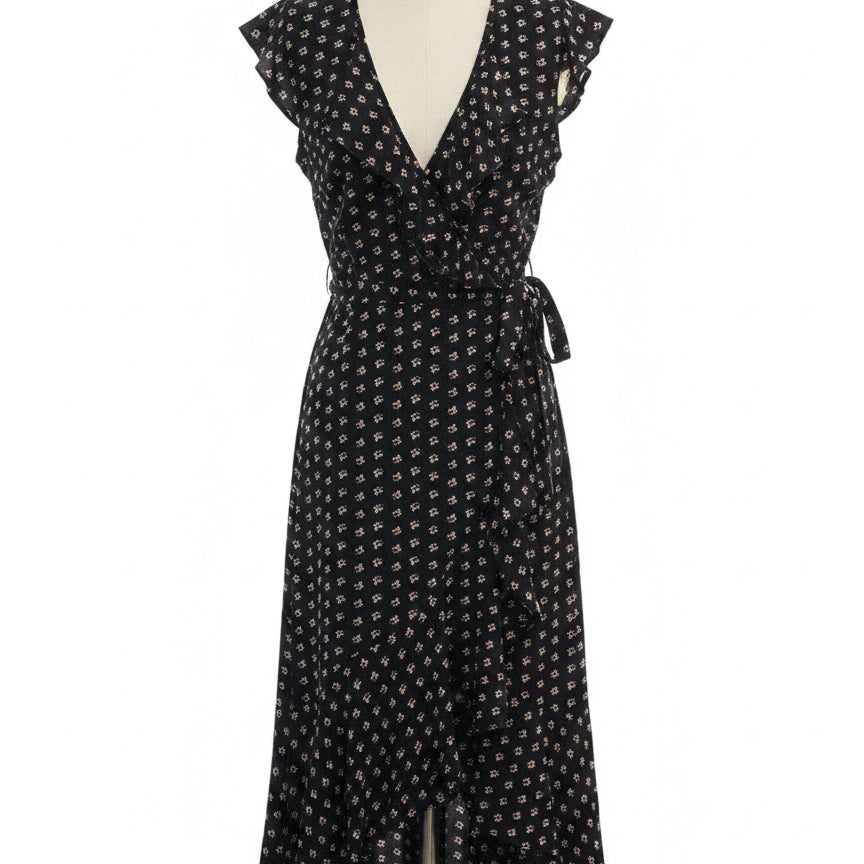 Max Studio · Wrap Dress · XS/S · Blackfloral