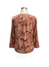 Monk&Lou · 3/4 Sleeve Dusty Rose Floral Print Blouse · Medium · Dusty Rose