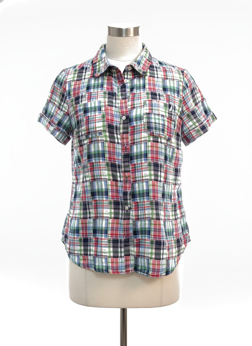Nautica · Camper Shirt · Medium · BlueMulti Plaid