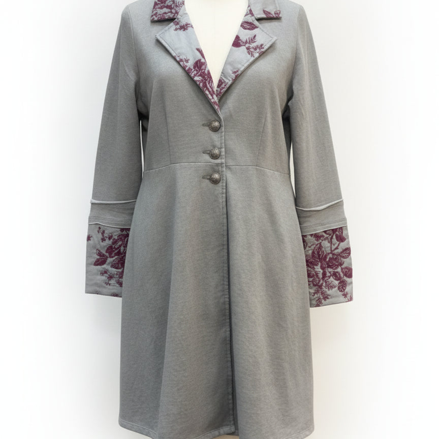SoftSurroundings · Velveteen beaded floral details · Medium · GrayPlum