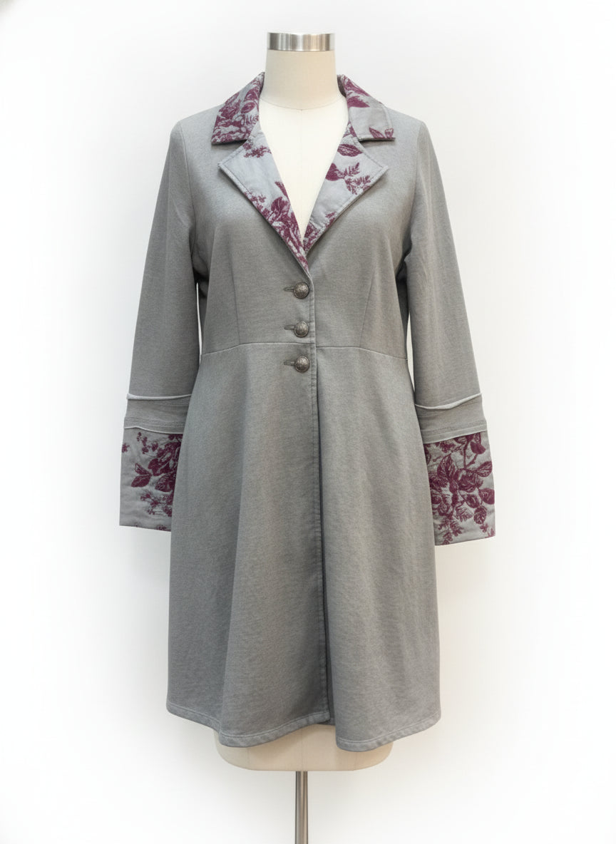 SoftSurroundings · Velveteen beaded floral details · Medium · GrayPlum
