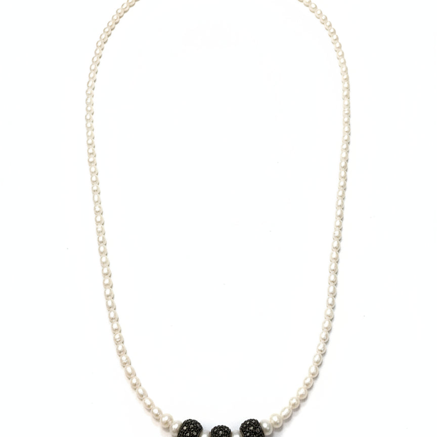 Pearl and Marcasite Necklace · Jewelry · 24 inches · White