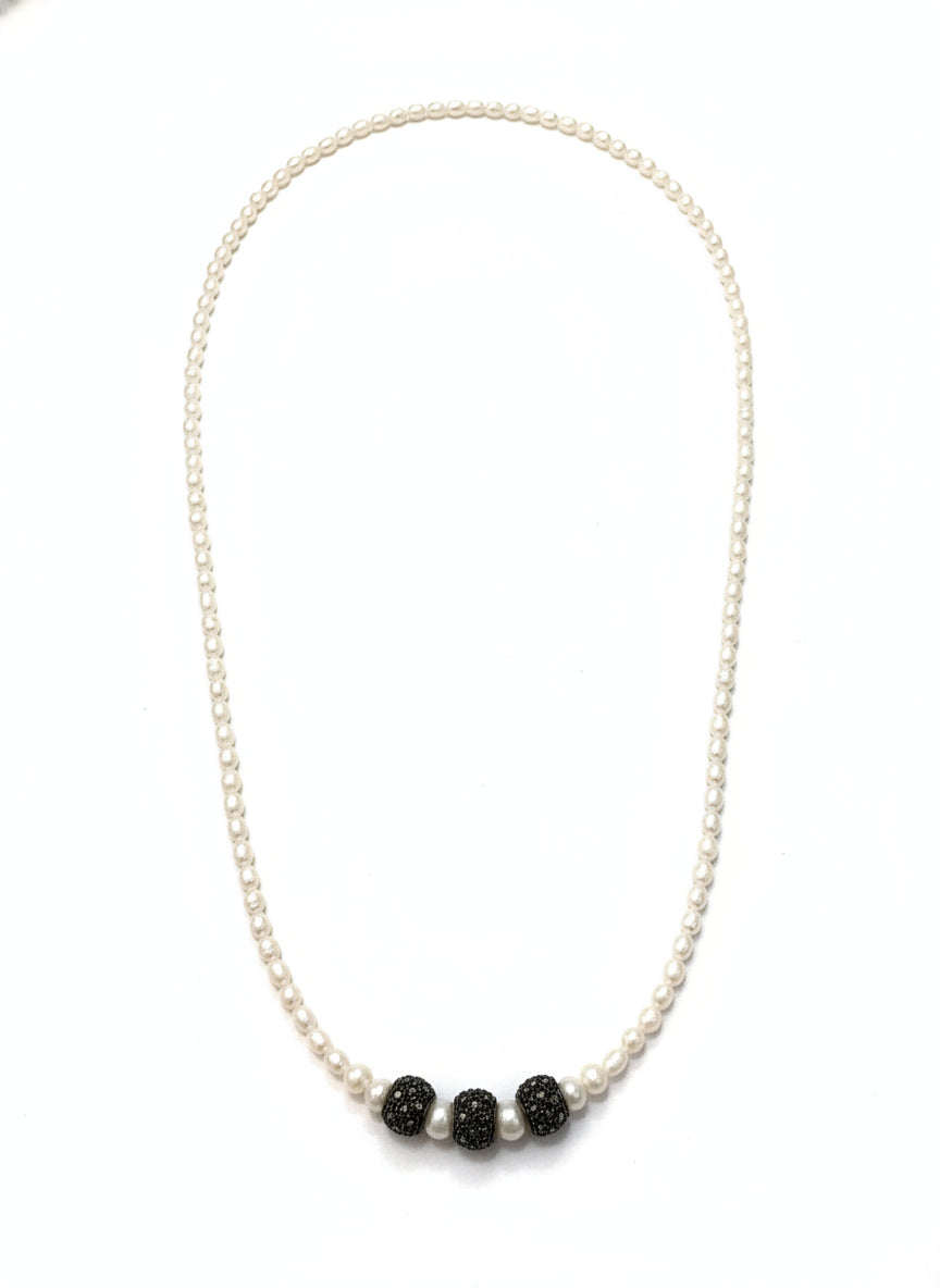 Pearl and Marcasite Necklace · Jewelry · 24 inches · White