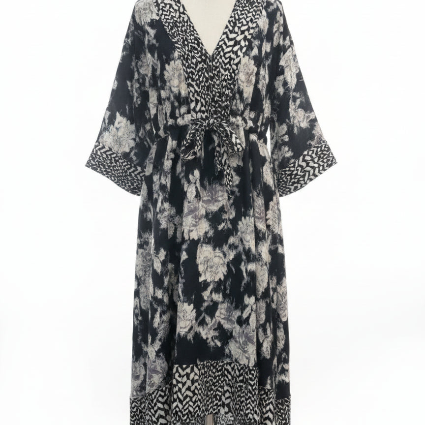 Natori · Dress · Large · Black/White Floral Print
