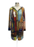 UBU · Hooded Zip Tunic Hoodie Abstract Art Print · XLarge · Lime Multi