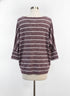 Market&Spruce · Dolman Sleeve Top · Medium · Burgundy/White Striped